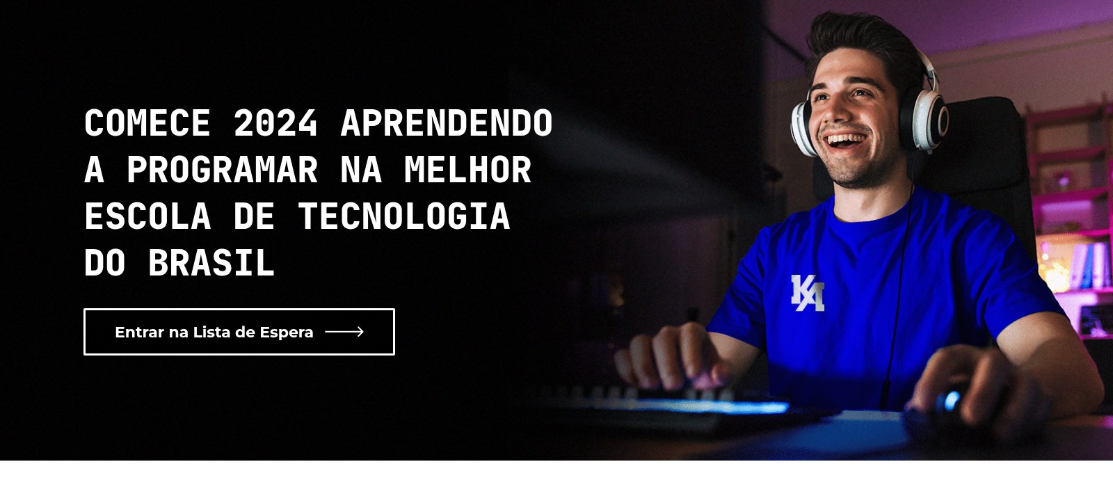 Kenzie Academy Brasil homepage, the programming bootcamp where mentoring and tutorials took place
